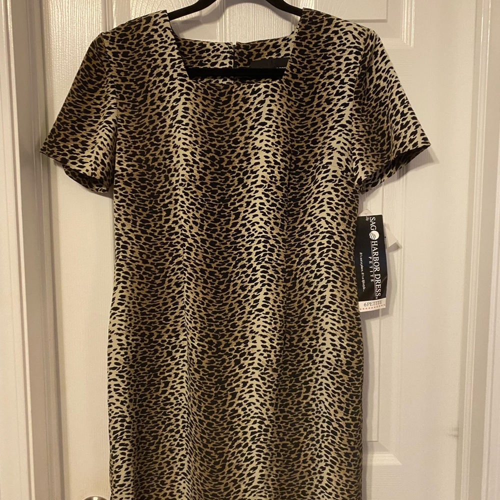 Sag Harbor Animal Print Midi Dress
